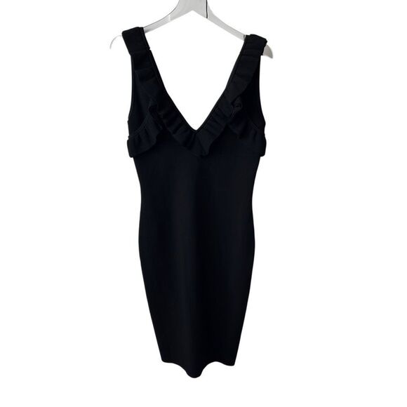 Ronny Kobo Sora Double Knit Ruffle Sleeveless Mini Dress in Black size large - Picture 9 of 15